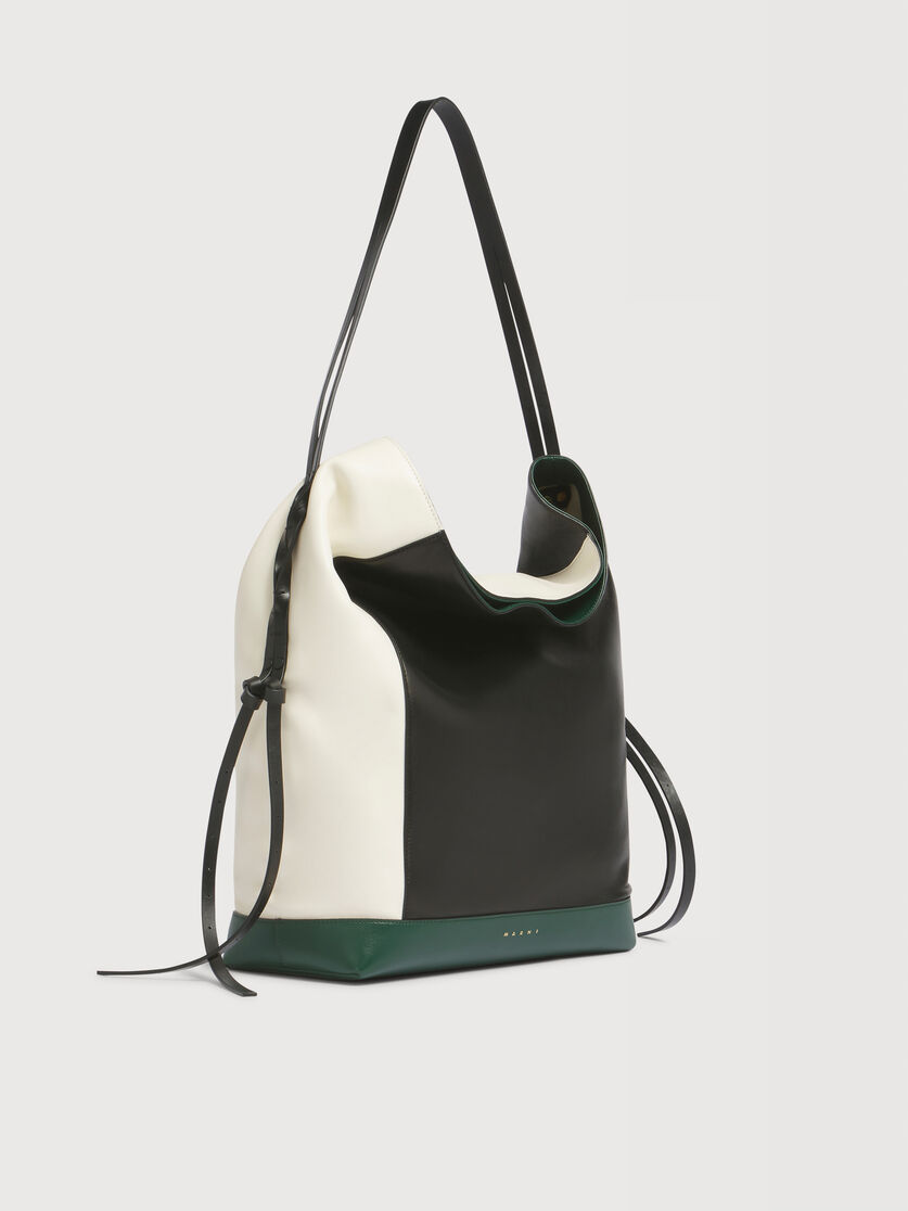 White black and green leather Pod 2.0 large hobo bag, Image 5