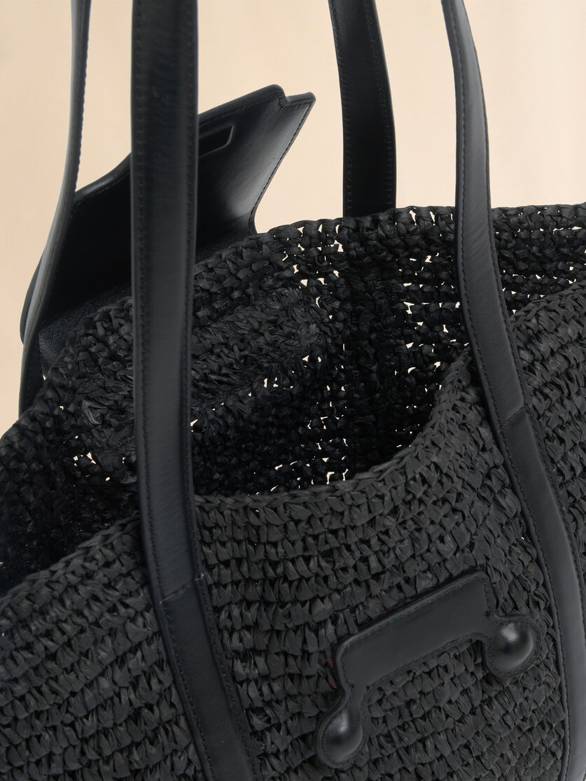 Small black raffia-effect Trunkaroo beach bag - Shopping Bags - Image 4