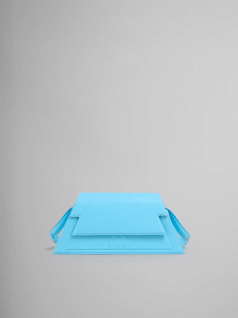 Medium Trunkoise bag in smooth light blue leather - Shoulder Bags - Image 1