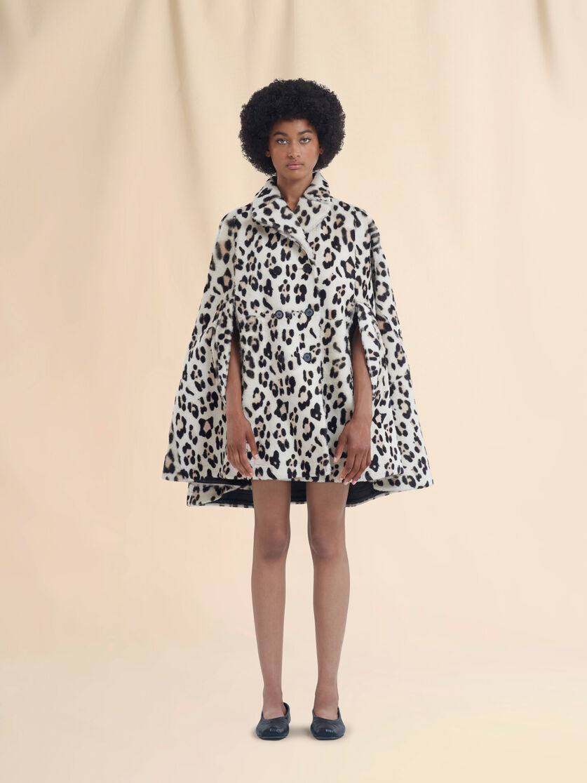 Shorn shearling cape with animalier print - Jackets - Image 2