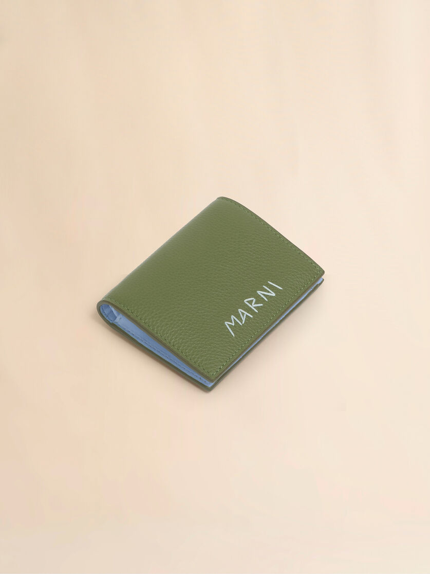 Brown leather bifold wallet with Marni Mending embroidery - Wallets - Image 5