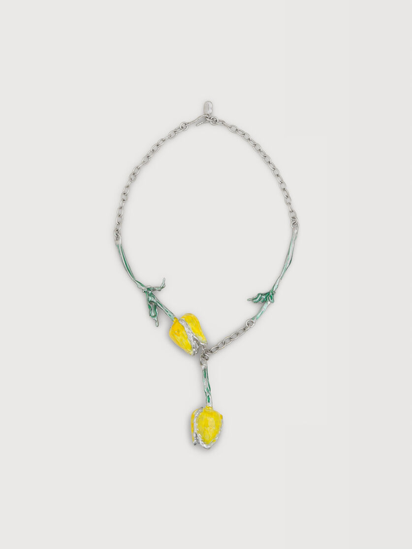 Yellow enamelled Tulip necklace, Image 1