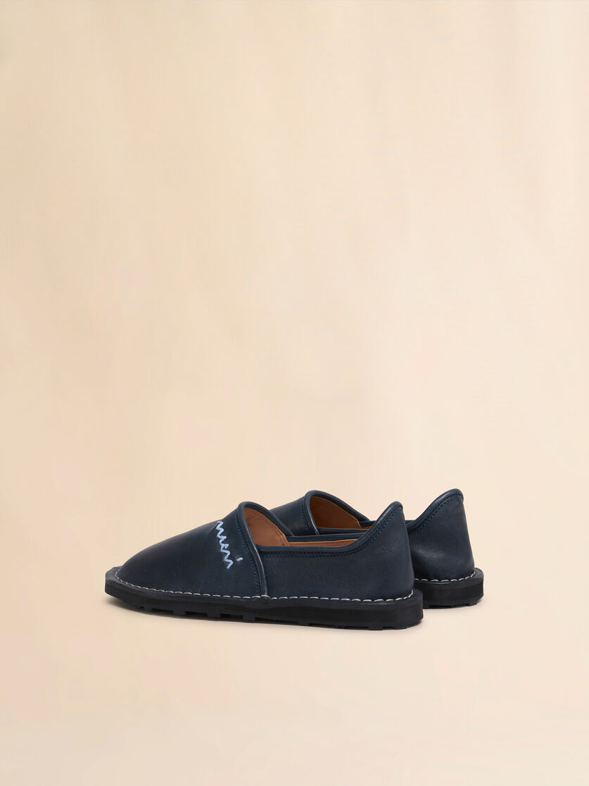 Blue leather slip-on loafer with Marni Symbol - Mocassin - Image 3