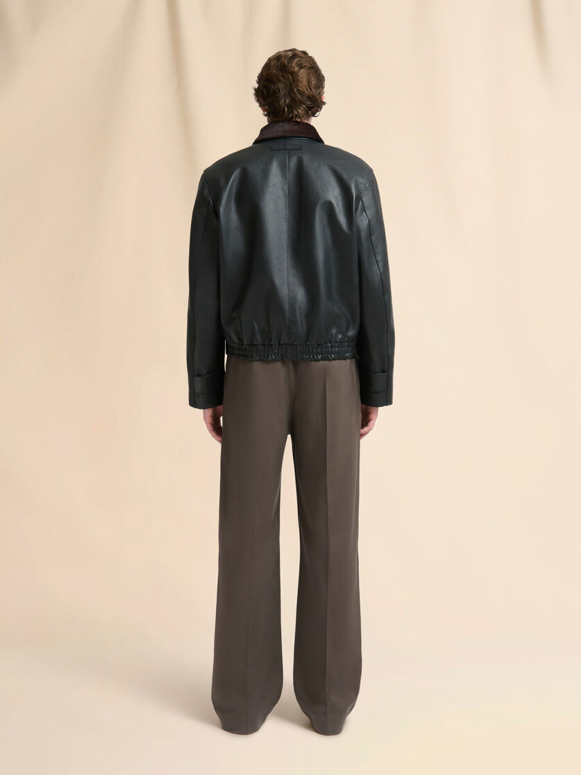 Black leather and pony hair jacket - Jackets - Image 3