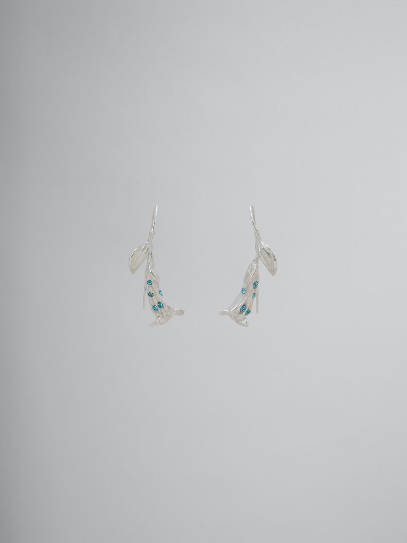 Ohrringe aus Metall mit Zimmercallas und Kristallen - Ohrringe - Image 1