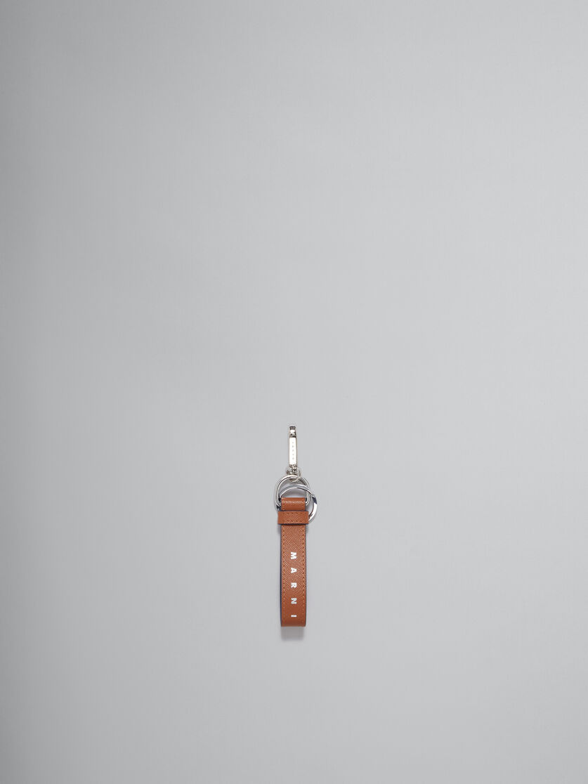 Schlüsselanhänger aus Saffiano-Leder in Dunkelblau und Grün - Schlüsseletui - Image 1