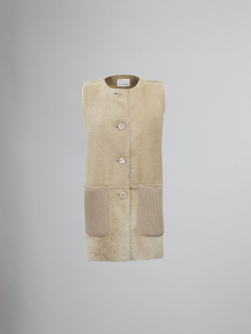 Reversible light Merino velour vest - Waistcoats - Image 1
