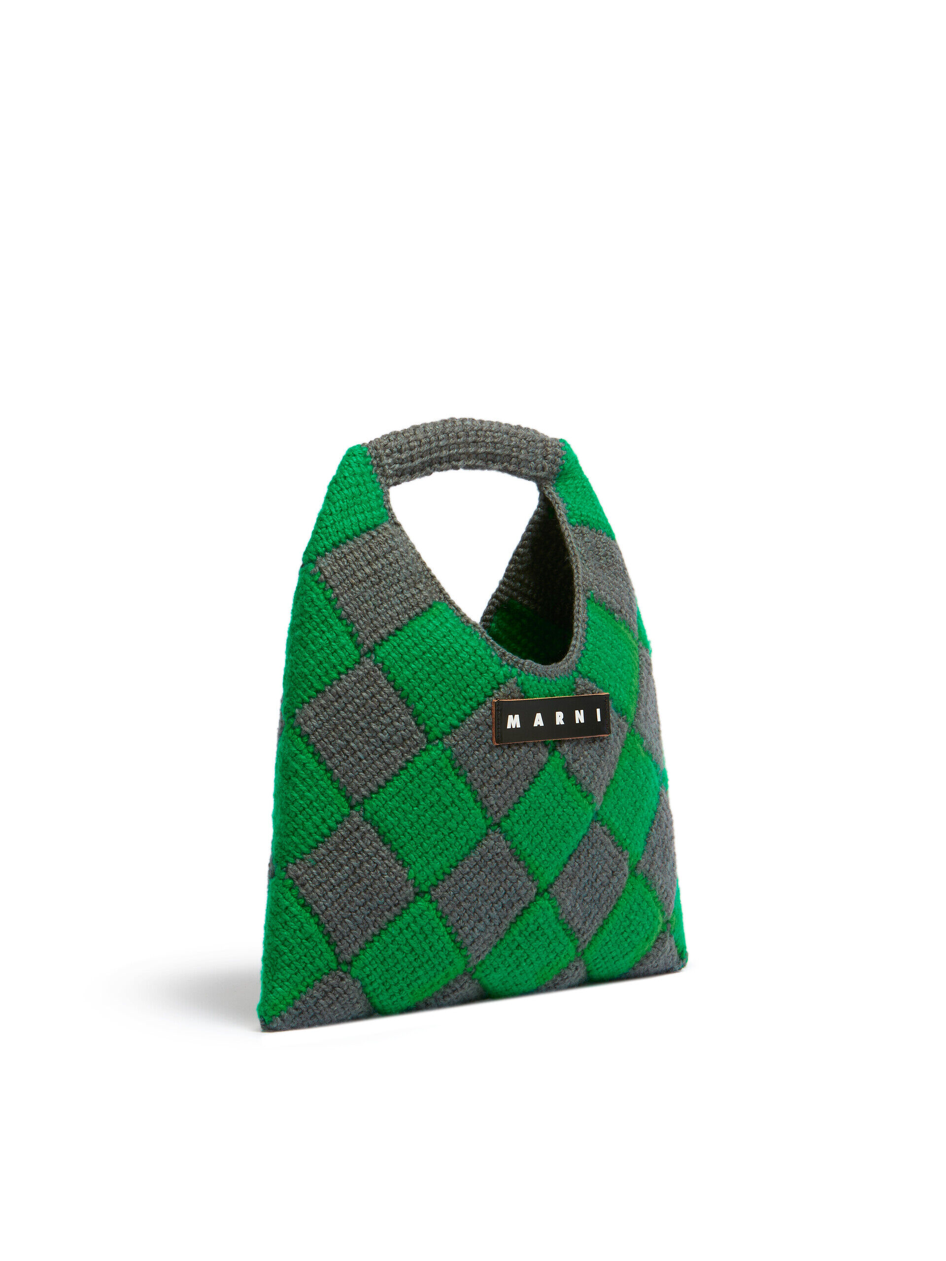 グリーン テックウール Marni Market Diamond ミディアムバッグ