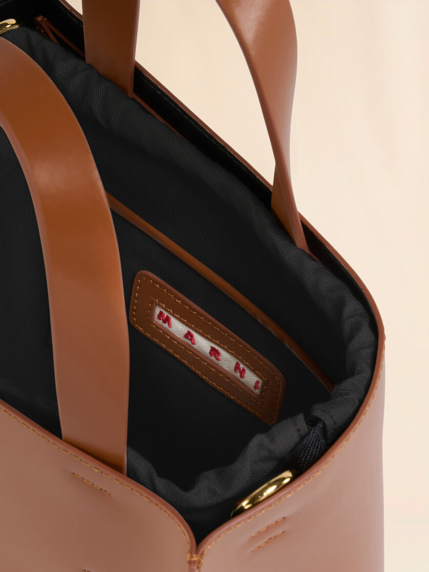 Museo Mini Bag in light blue leather - Shopping Bags - Image 3