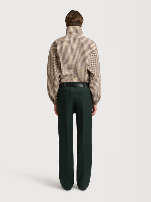 Deep green techno fabric trousers - Pants