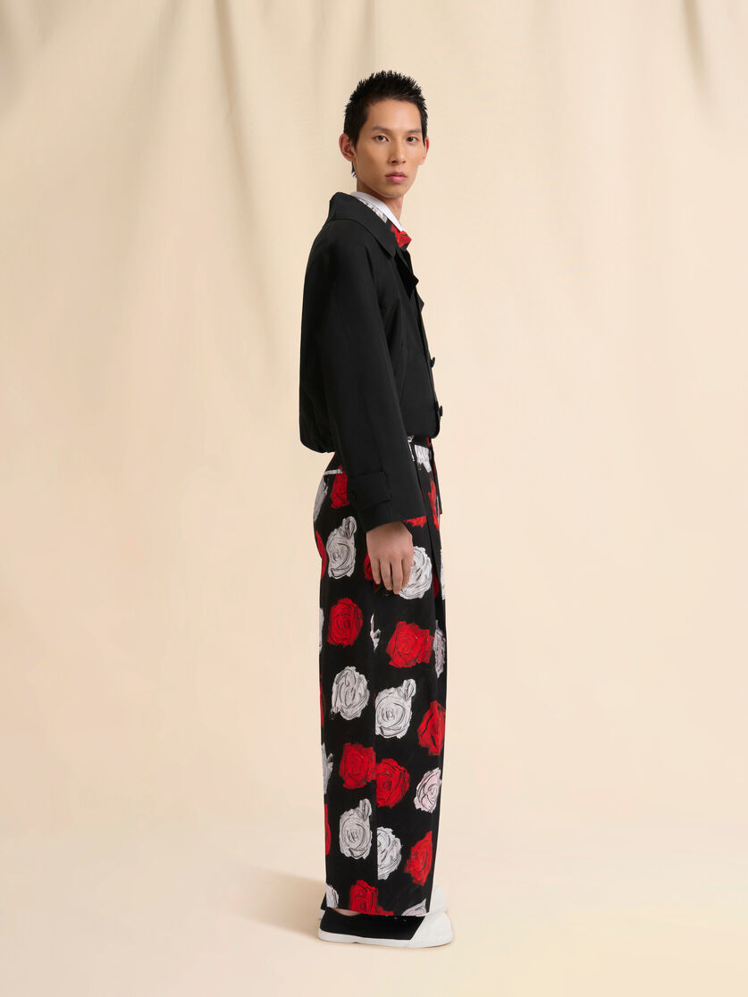 Black poplin bowling shirt with Mercury print - Shirts - Image 5