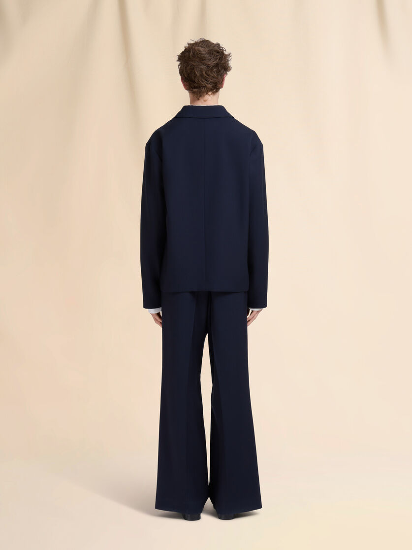 Deep blue single breasted wool jacket with Marni Symbol - Jackets - Image 3