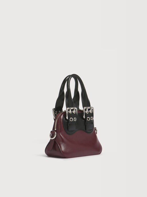 Burgundy and black leather mini Belte Bag - Handbags