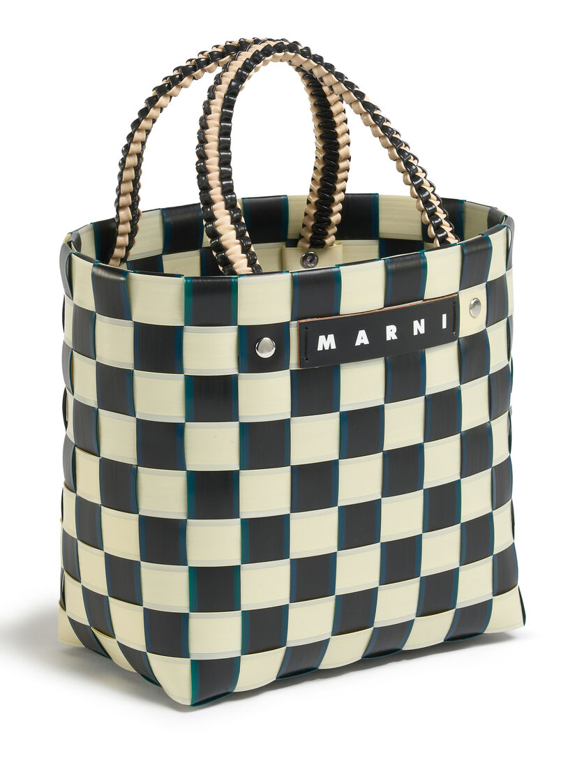 オレンジ&ブラック ウォーブン素材製 MARNI MARKET TAPE BASKETバッグ - ショッピングバッグ - Image 4