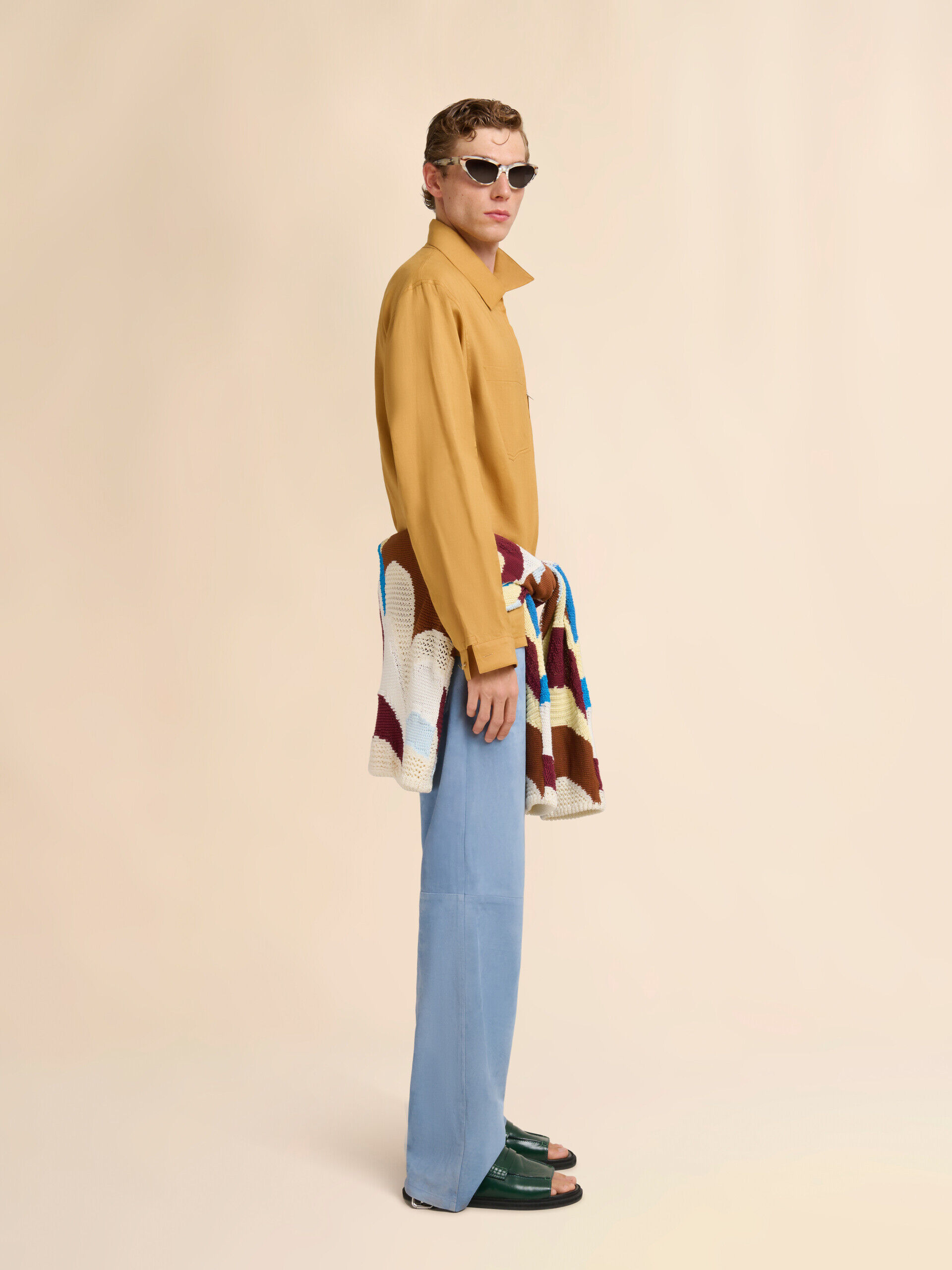 Marni Wavesロゴ入り イエロー ラミージップシャツ | Marni