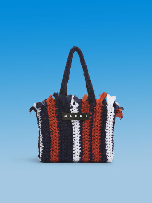ダークブルー MARNI MARKET MINI JERSEY BAG - ショッピングバッグ