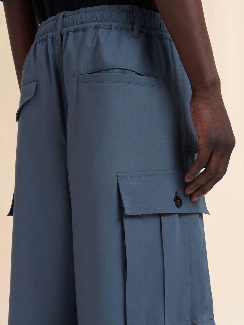 Grey wool cargo pants with Marni Symbol - Pants - Image 4