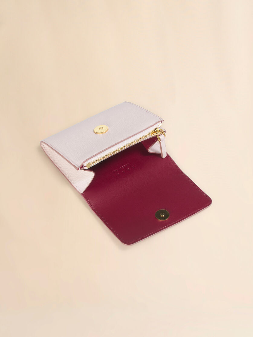 ピンク レザー製フラップカードホルダー、マルニメンディング入り, Image 2