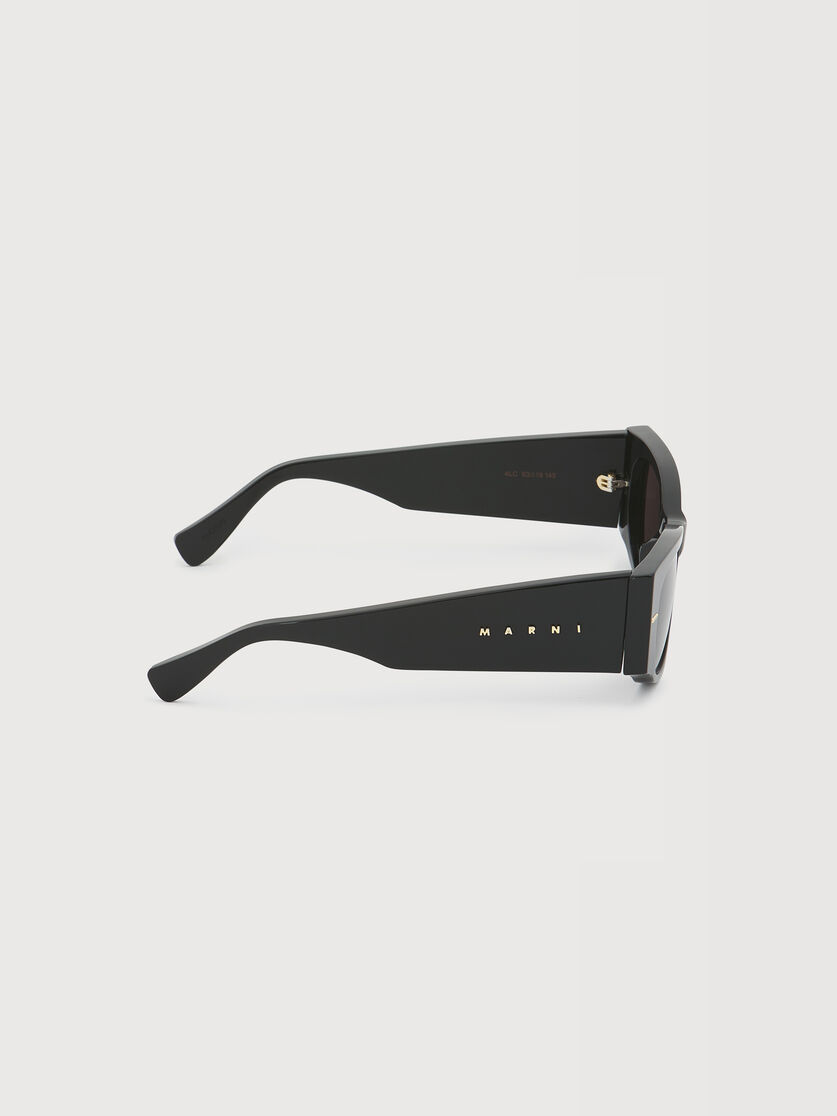 Black acetate wide-temple sunglasses, Image 3