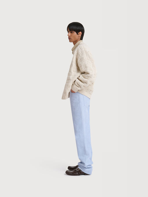Light blue coated denim jeans - Pants