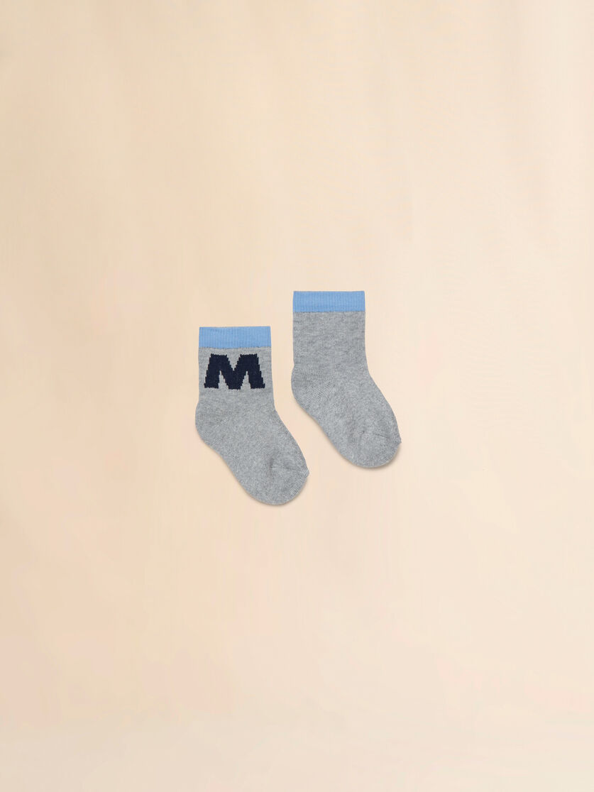 Pink cotton-nylon socks with M logo - Socks - Image 1