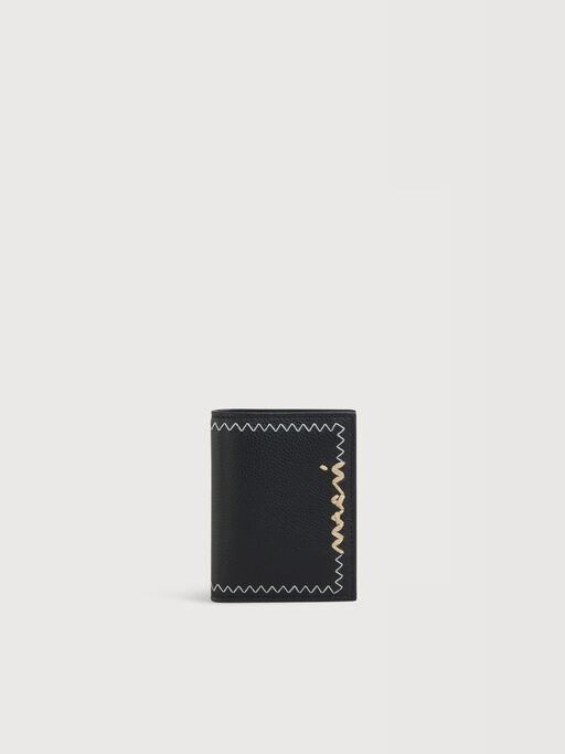 Black bi-fold wallet with Marni Symbol embroidery - Wallets