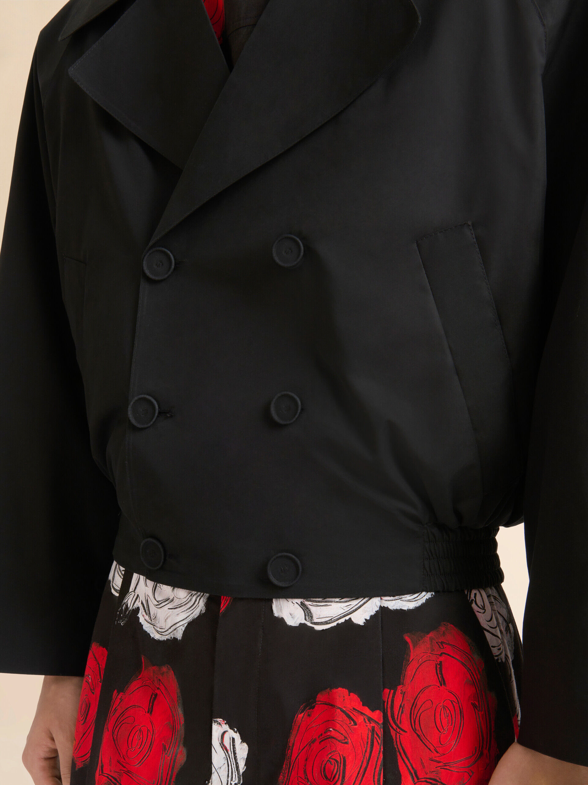 Black poplin double-breasted jacket | Marni