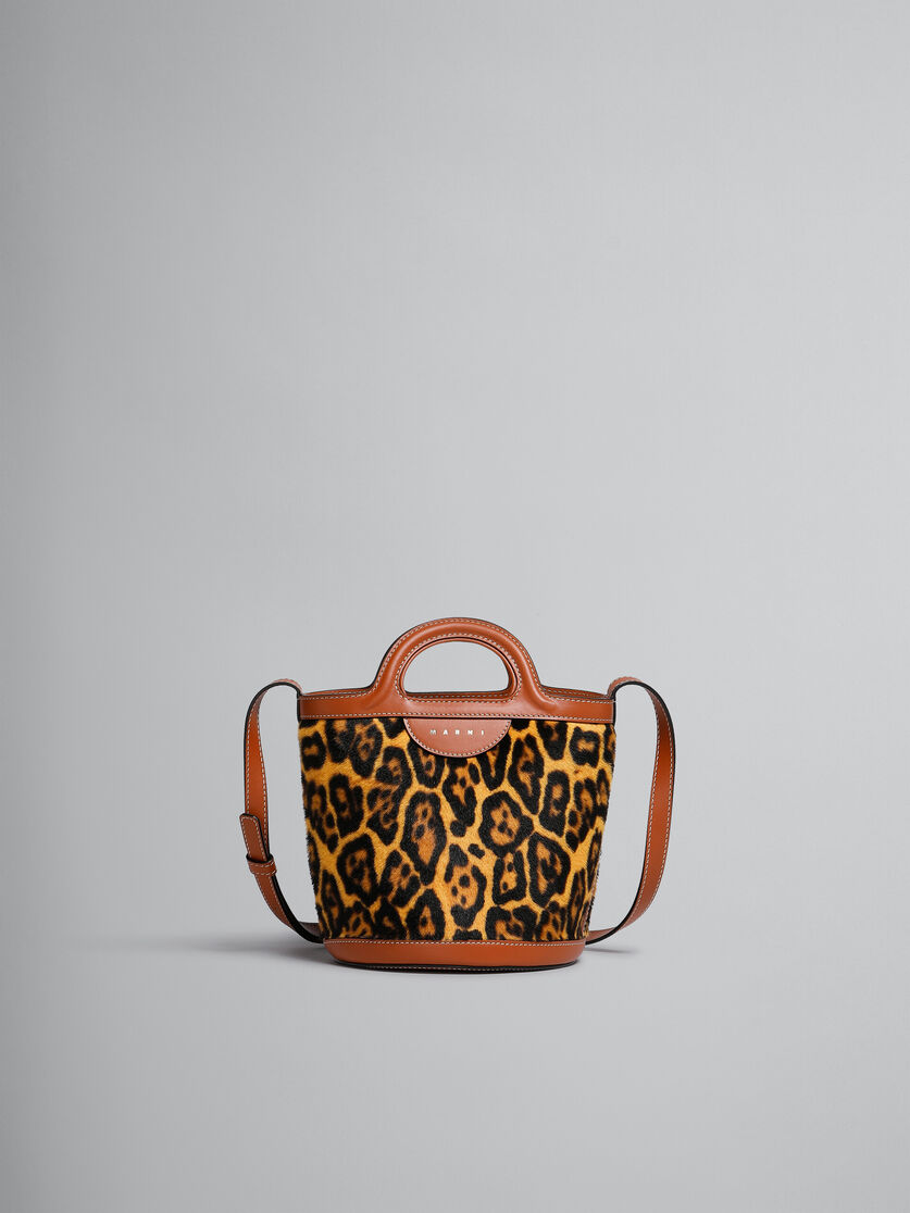 Tropicalia mini bucket bag in leopard-print short-hair shearling - Shoulder Bag - Image 1