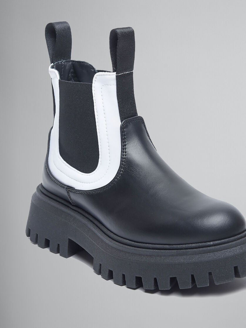 Black and white leather Chelsea boot - Boots - Image 4