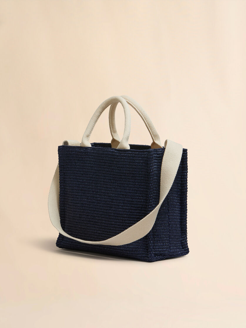 Pink raffia-effect Small Tote Bag - Shopping Bags - Image 2