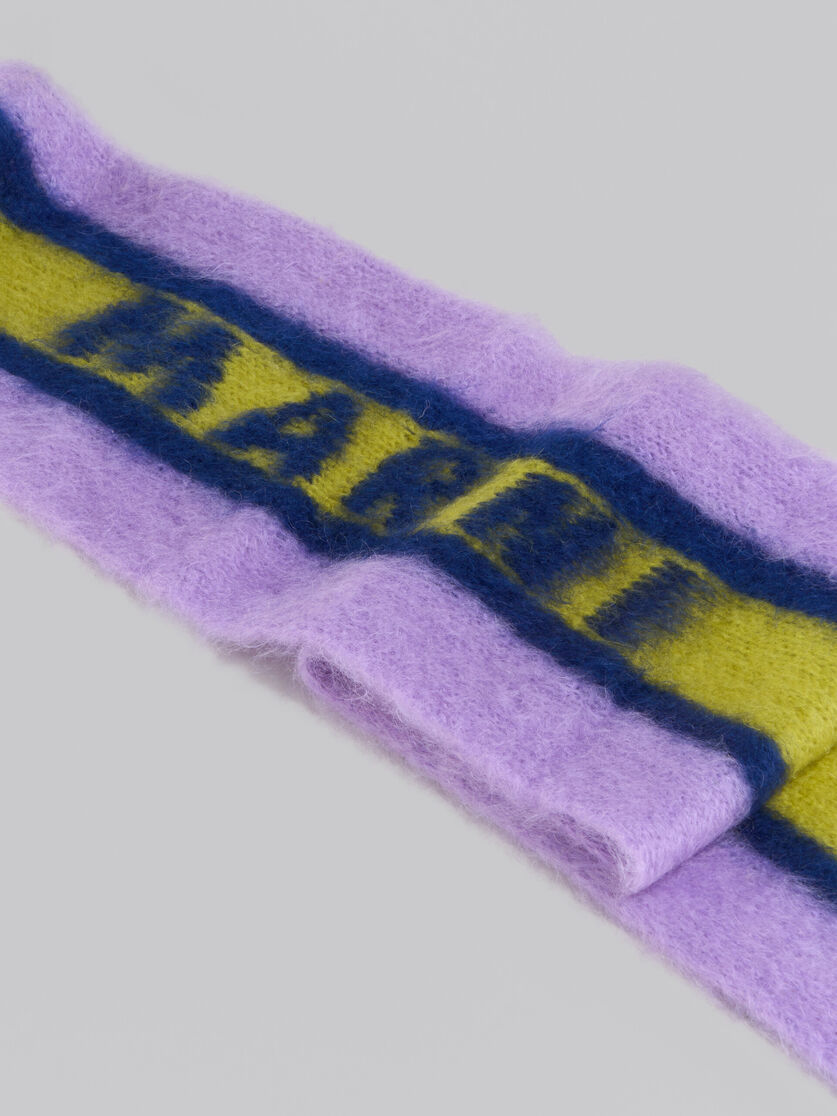 Purple mohair scarf with Marni lettering - Scarves - Image 3