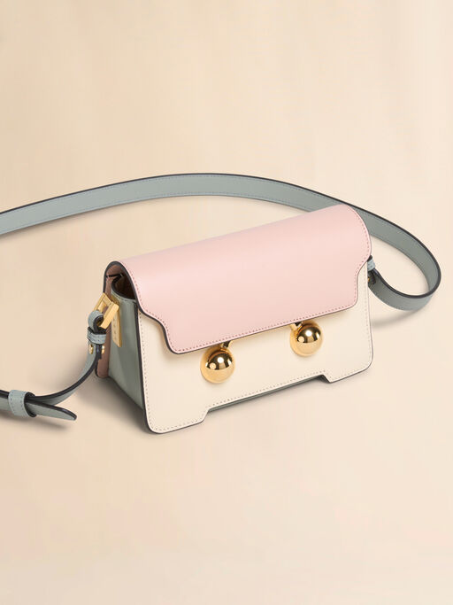 Light pink, white and grey leather Trunkaroo Mini shoulder Bag - Shoulder Bags