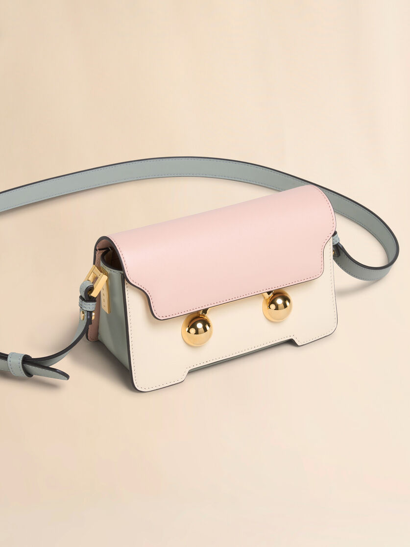 Blue, beige and light blue leather Trunkaroo Mini shoulder Bag - Shoulder Bags - Image 4