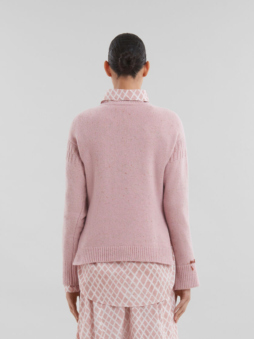 Pink Shetland wool jumper with Marni mending patches | Marni
