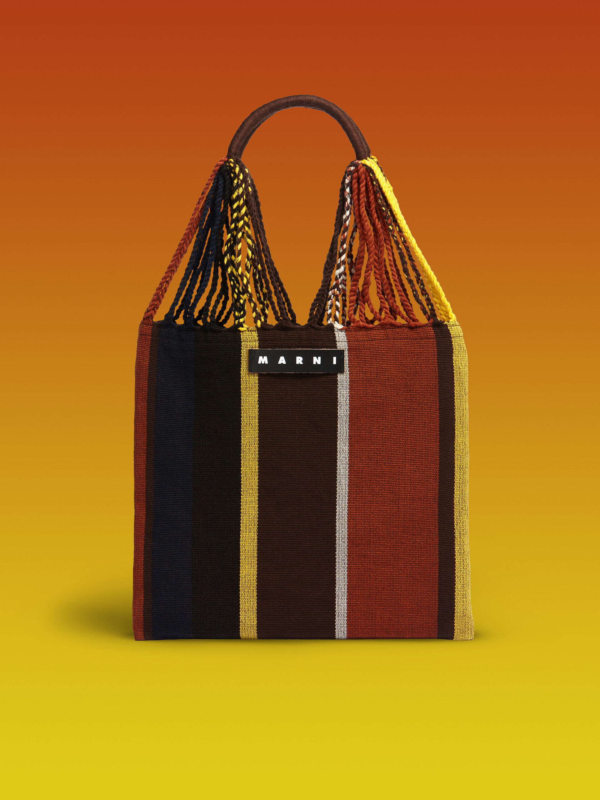 【MARNI（マルニ）】ハンドバッグ（ブラウン・マルチカラー） ブラウン Marni Market マルチカラークロシェ ハンモックバッグ