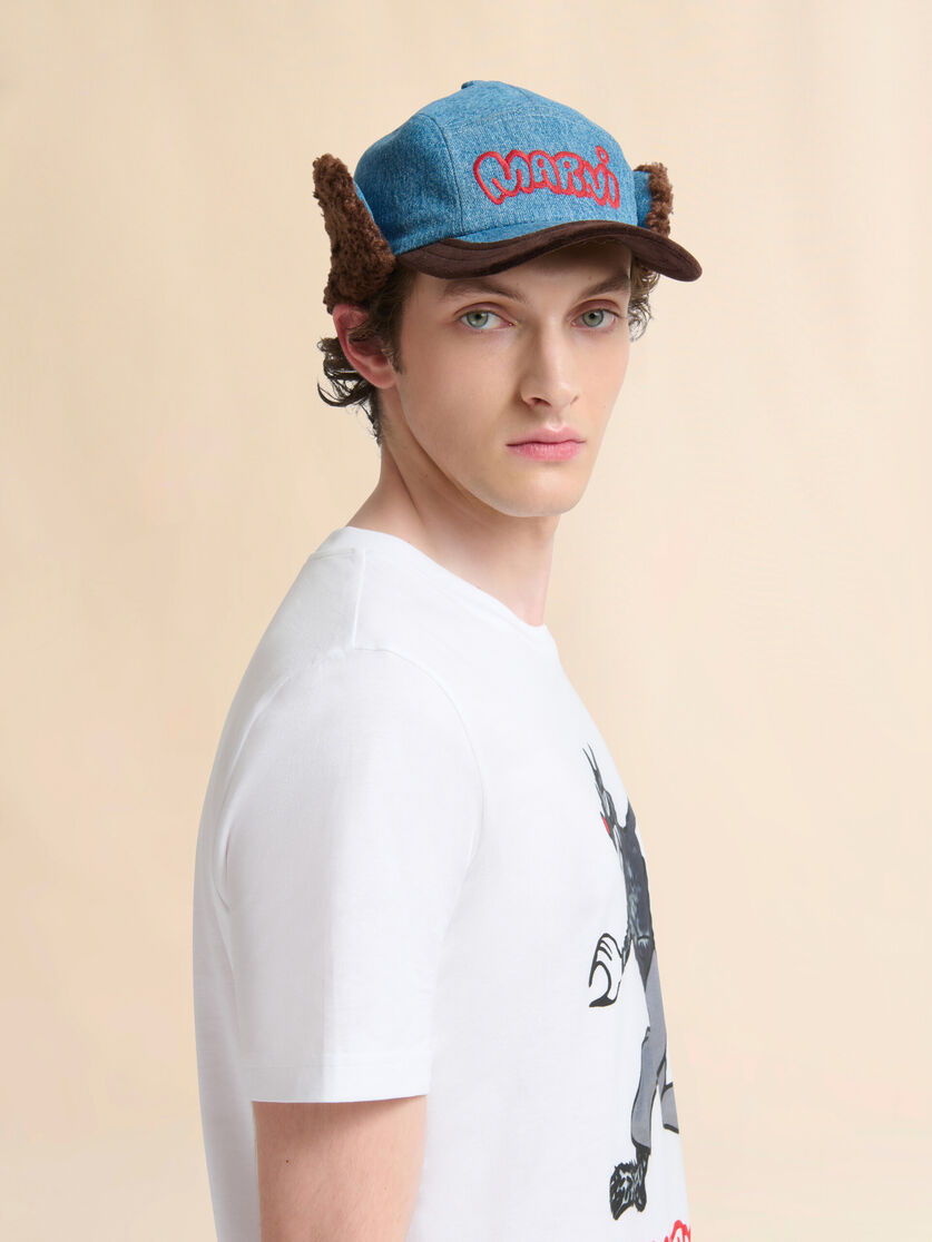 Blue bull denim aviator baseball cap - Hats - Image 2