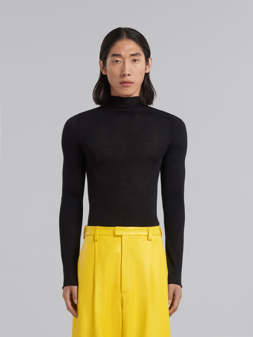 Black wool turtleneck jumper - Pullovers - Image 2