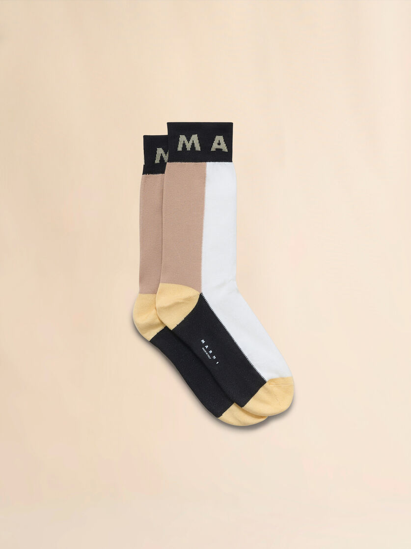 Blue colour block socks - Socks - Image 1