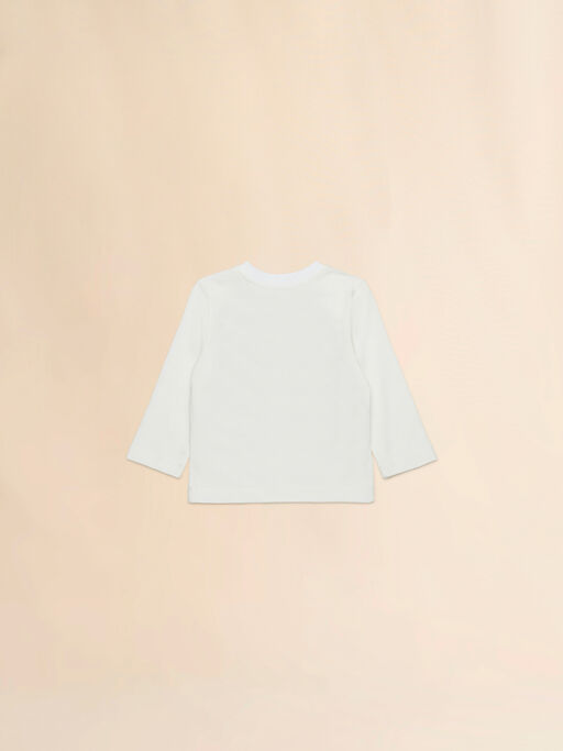 Off-white cotton long-sleeved T-shirt with Fiorellini/Stecchini print - T-shirts