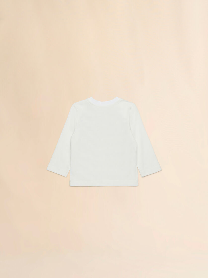 Off-white cotton long-sleeved T-shirt with Fiorellini/Stecchini print - T-shirts - Image 2