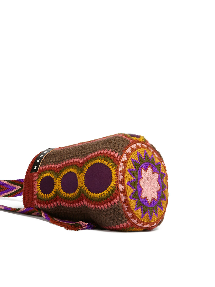 MARNI MARKET Tasche aus technischer Wolle in Braun und Violett - Shopper - Image 4