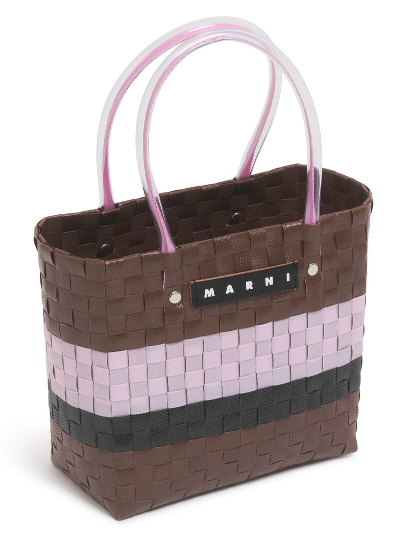 アースオブシエナ MARNI MARKET STRIPE BASKET BAG MINI - ショッピングバッグ - Image 4