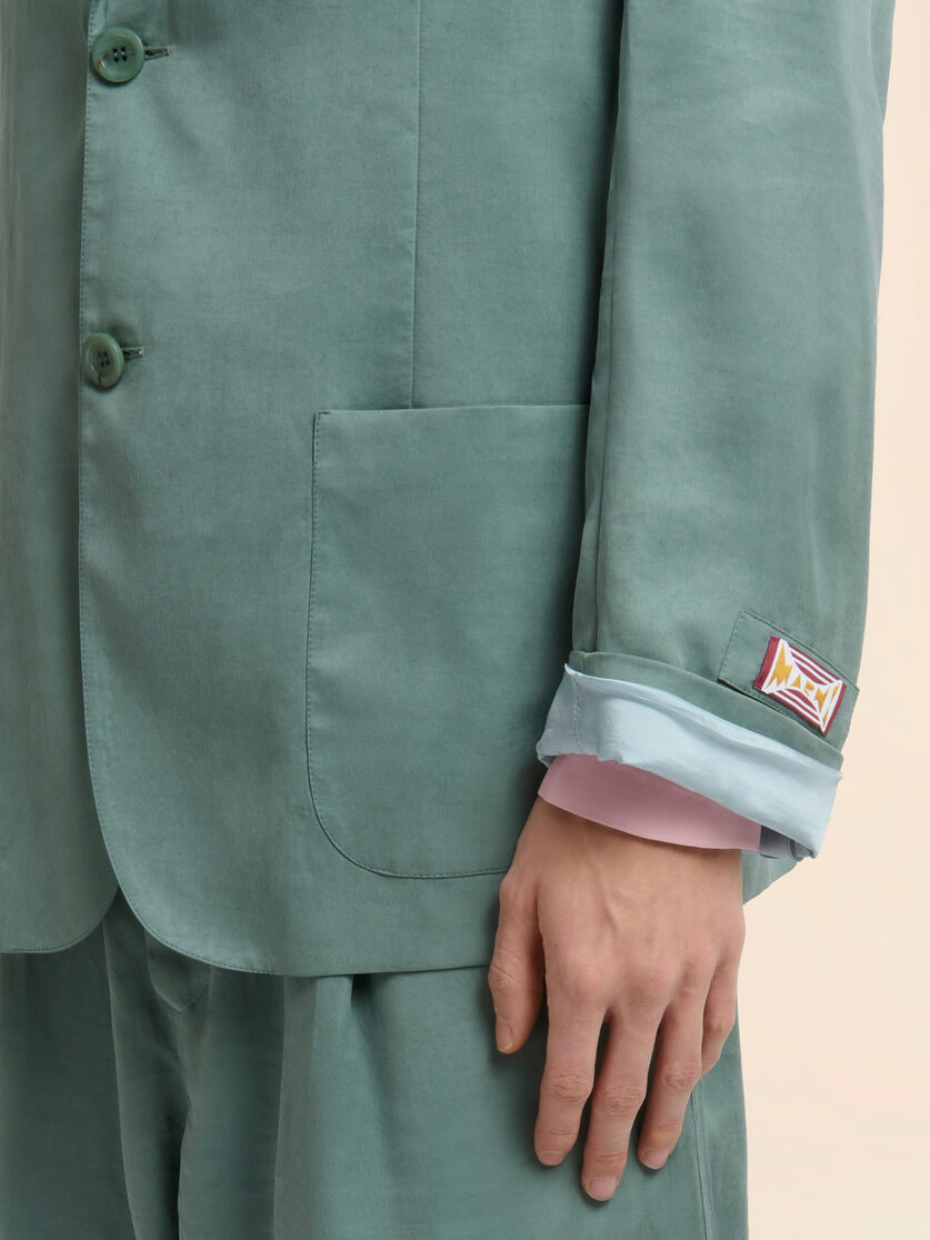 Green satin single-breasted jacket, Image 4