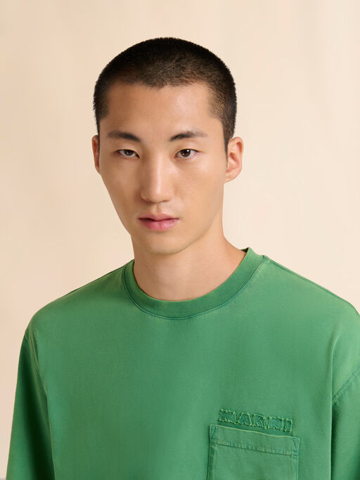 Camiseta de algodón verde con aplique de Marni - Camisas