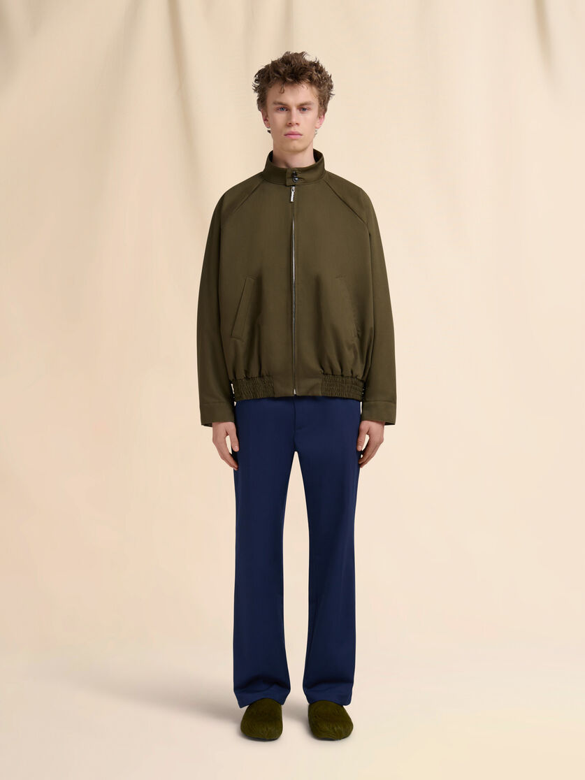 Deep green organic gabardine bomber jacket - Jackets - Image 2