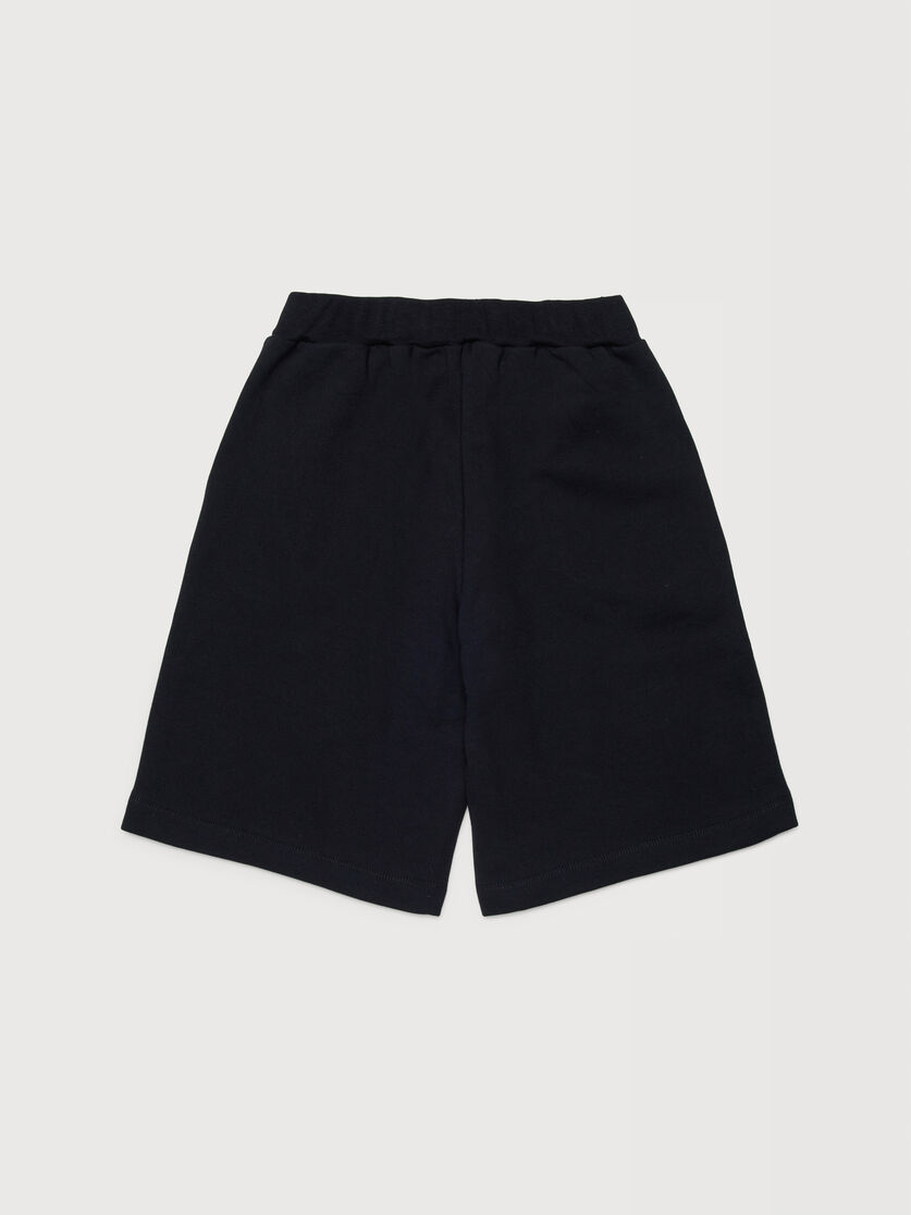 Black cotton sweat shorts with Marni print, Image 2