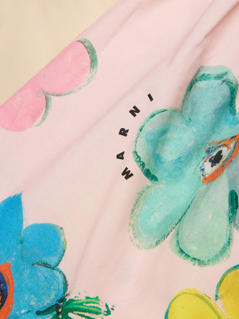 Gonna in cotone rosa con stampa Dessert Flower, Image 4