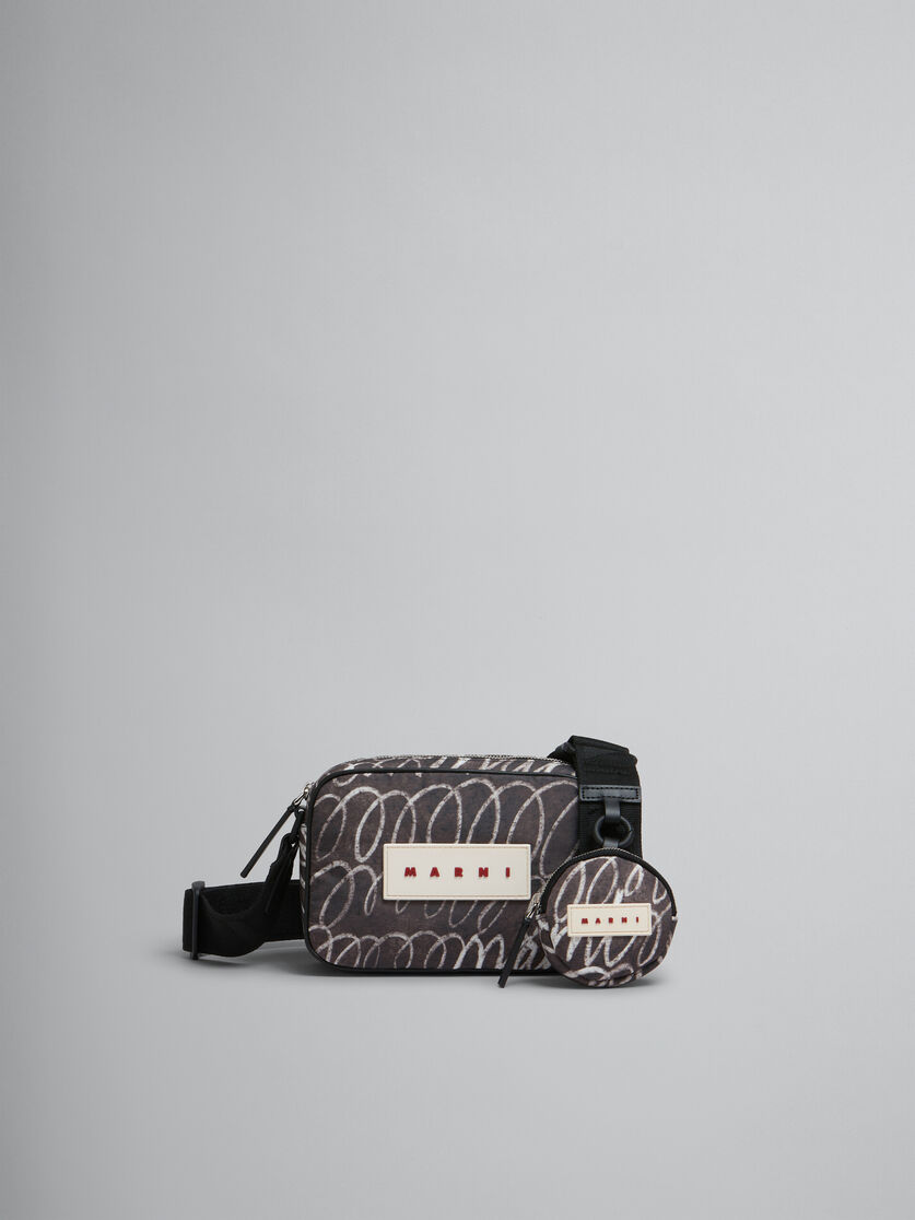 ブラック Puff カメラバッグ、Marni Scribbleプリント | Marni