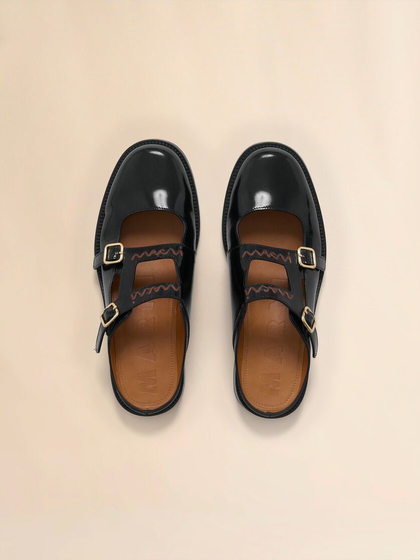 Black leather Bambi 3.0 loafer with double buckle - Sandals - Image 4