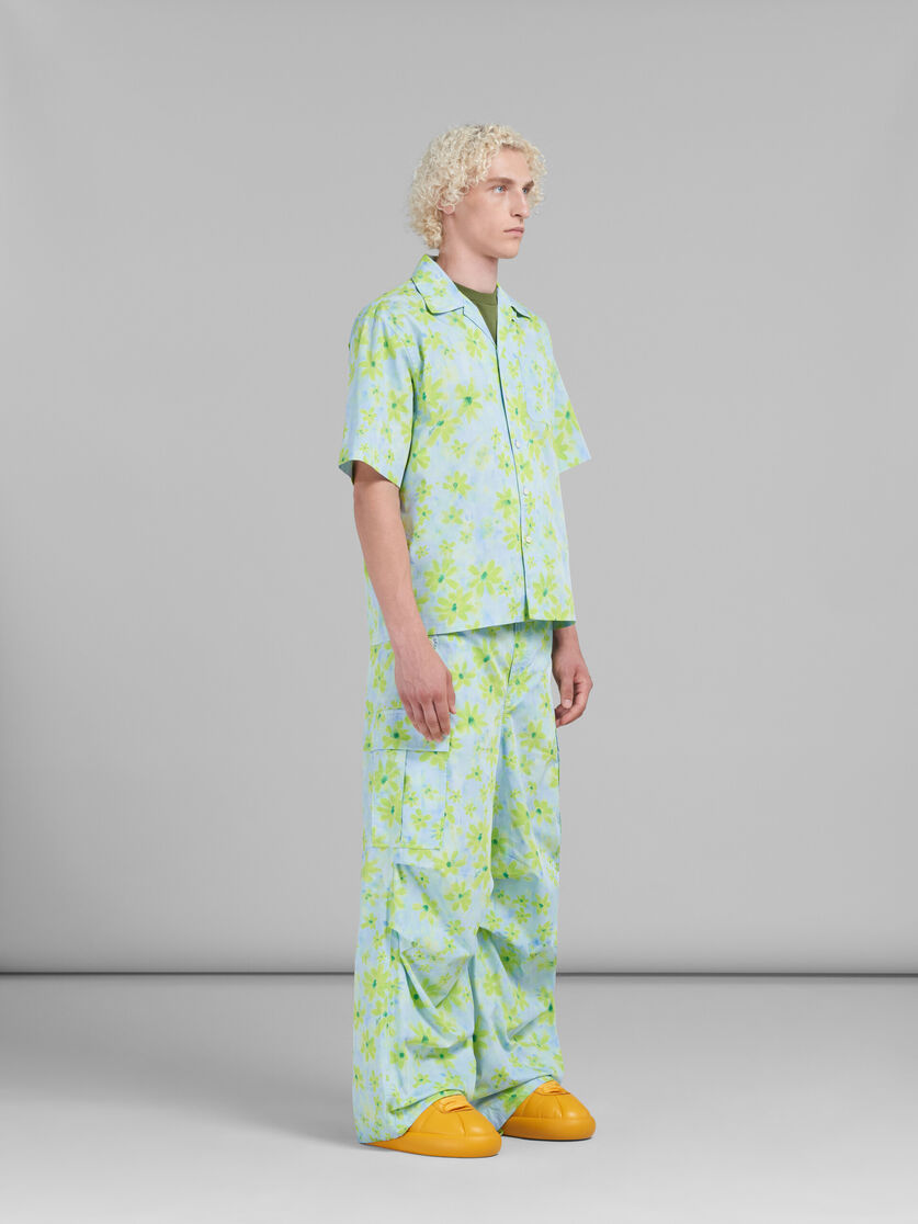 Light green poplin bowling shirt with Parade print - Shirts - Image 5